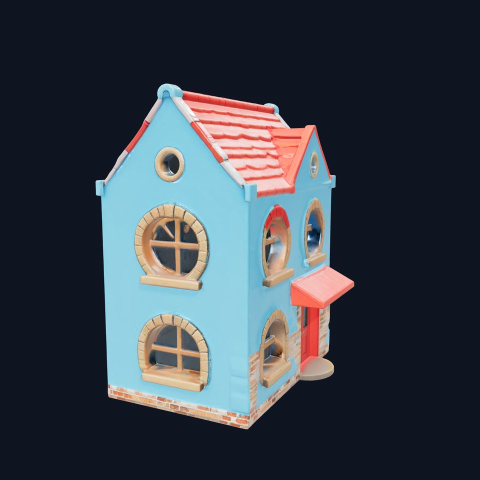 Charming Blue House model pack
